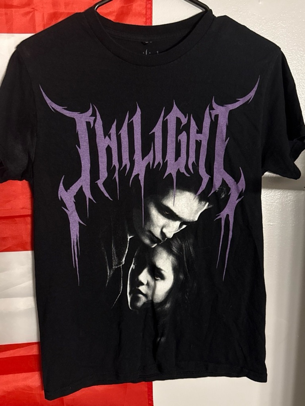Twilight Fan Graphic Tee - Black with Purple Print